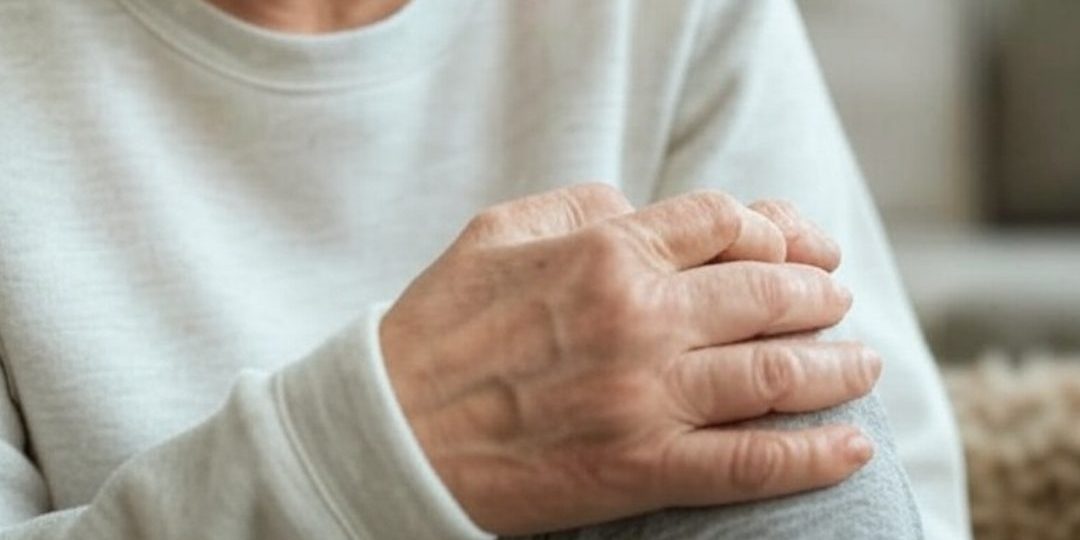 persona mayor con dolor en la rodilla