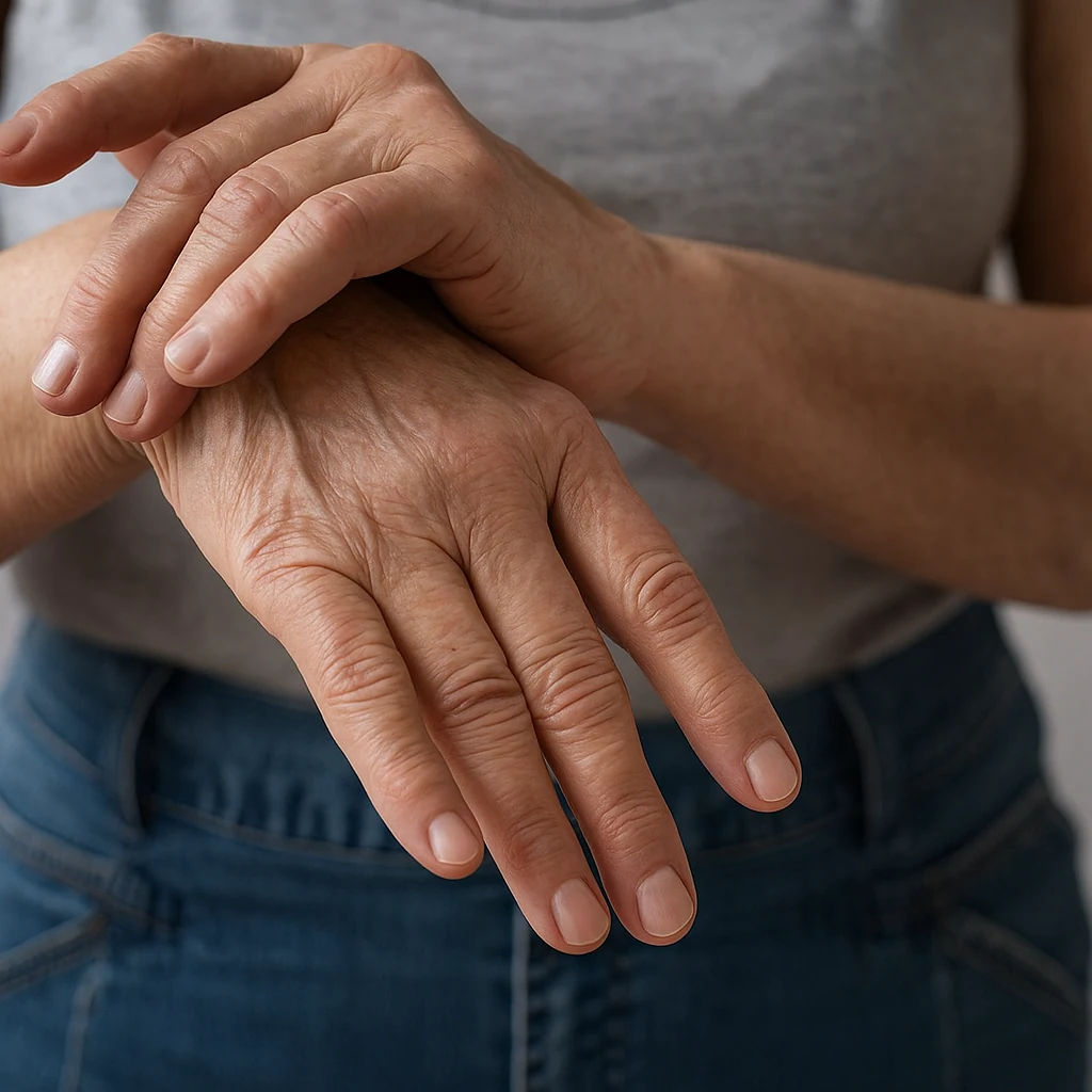 Grupo Ciudad Jardín | Neuropatía Periférica en Ancianos: Causas, Síntomas y Tratamientos Persona mostrando dolor en muñeca debido a la enfermedad de neuropatía periférica