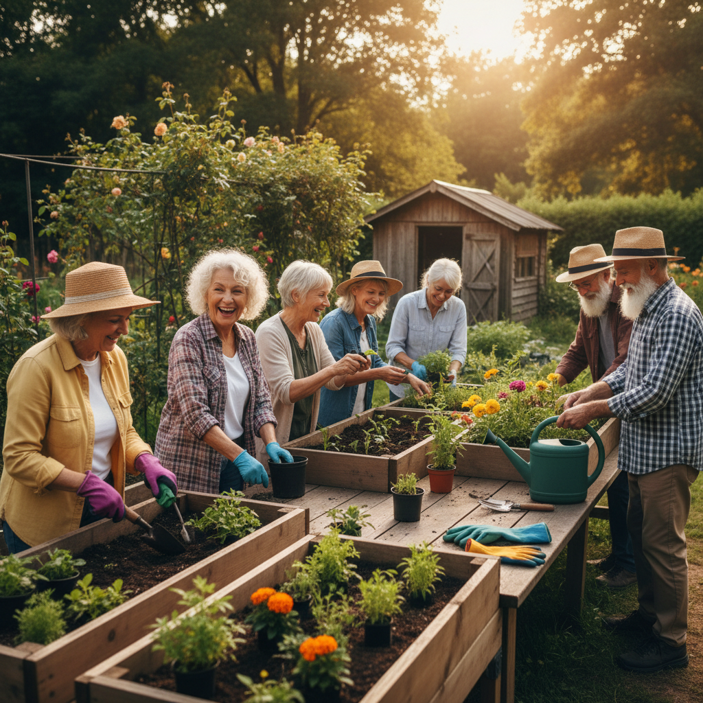 Grupo Ciudad Jardín | ¿Qué hacer cuando te jubilas? Adaptación para evitar la depresión post jubilación Jubilados participando en un taller de jardinería